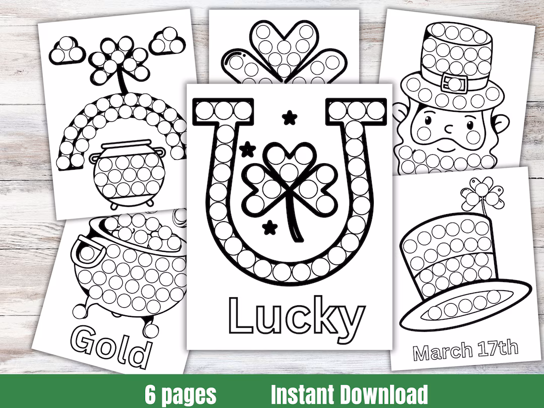 First grade St. Patrick's Day dot-to-dot worksheet featuring a math challenge from 1 to 77