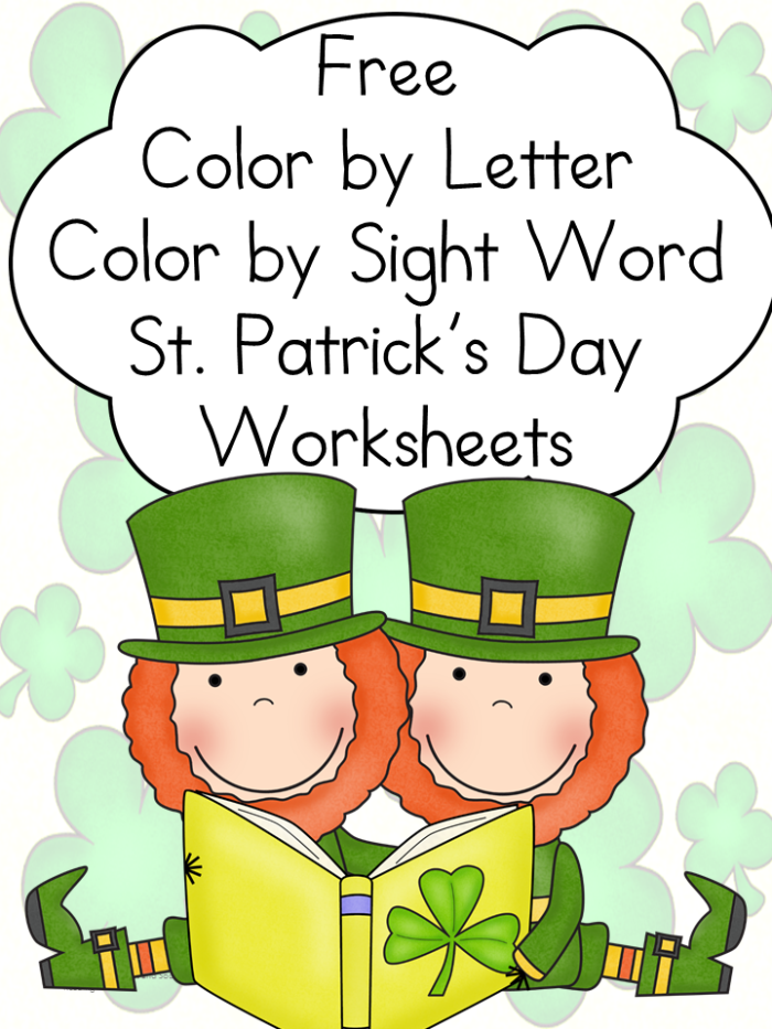 First grade St. Patrick's Day Fun worksheet featuring a maze, holiday jokes, and an Irish flag coloring activity