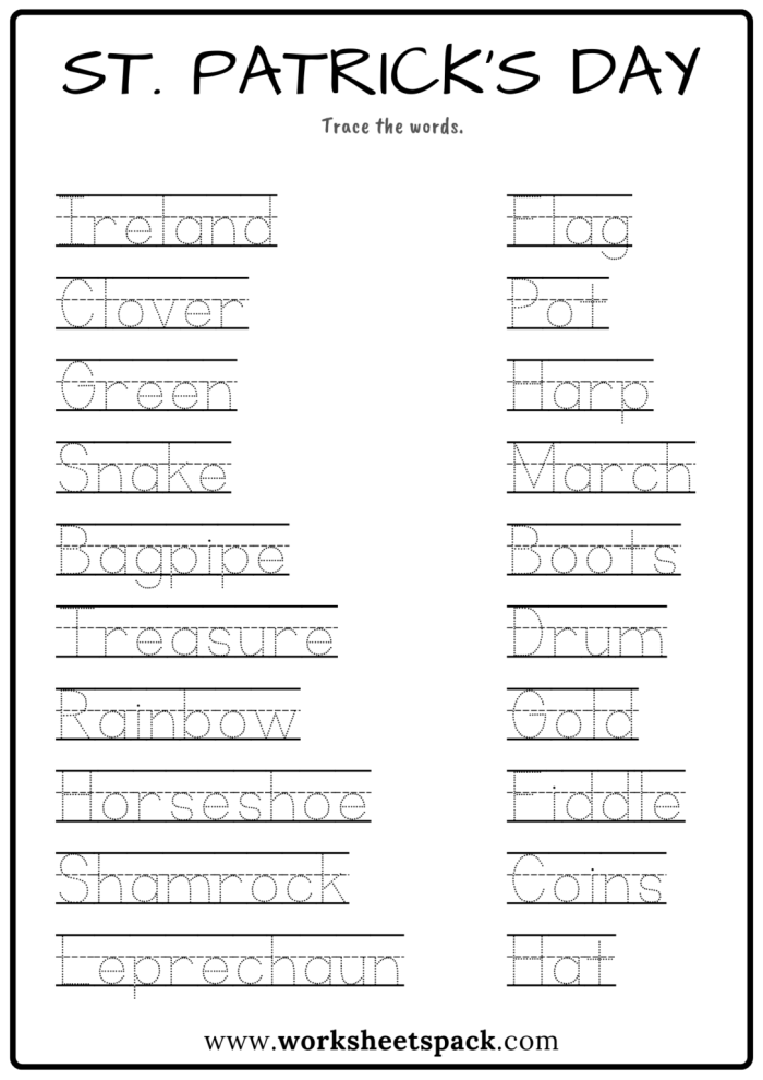 First grade St. Patrick's Day fun worksheet with maze activity, jokes section and Irish flag coloring page number 15