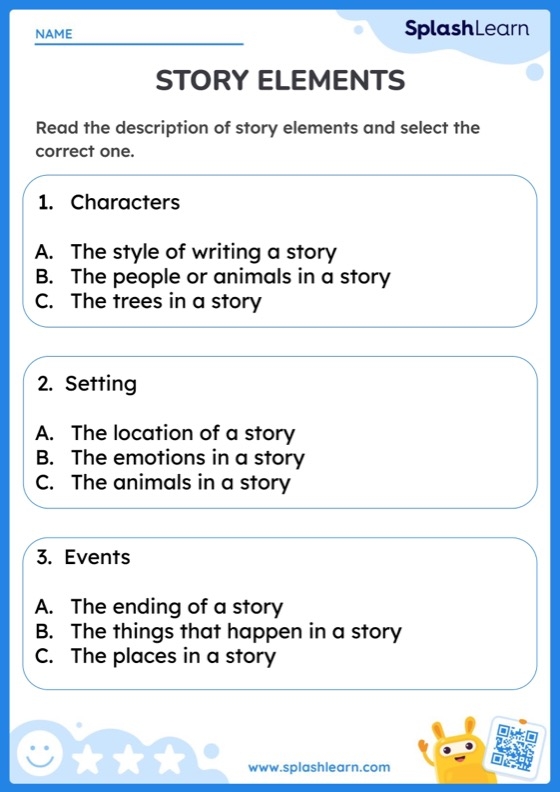Story Elements Map Worksheet Number 24 for First Grade Literacy First grade story elements map worksheet for identifying characters and setting