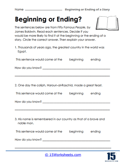 Addition worksheet for First Grade First grade addition worksheet focusing on choosing the best ending for stories. Choose the Best Ending worksheet for sequencing fiction texts.
