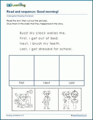 First grade geometry worksheet featuring a story sequencing exercise with numbered shapes