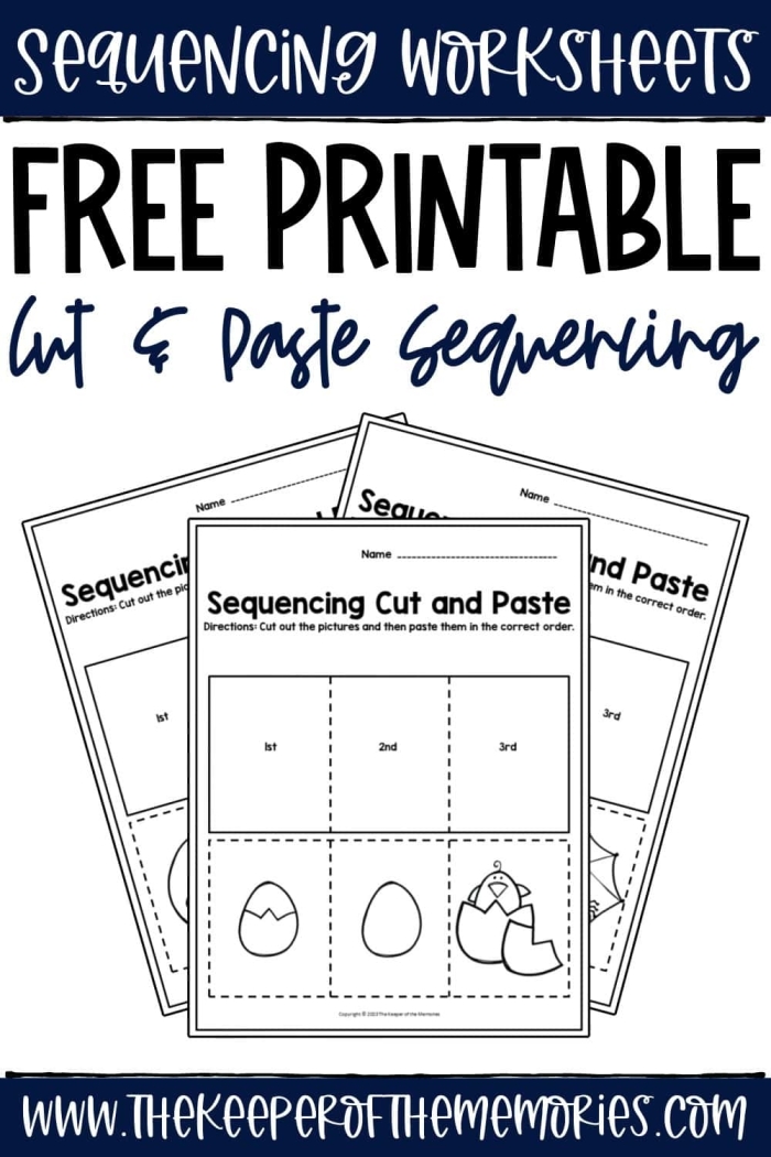 First grade student working on a story sequencing worksheet for a geometry lesson
