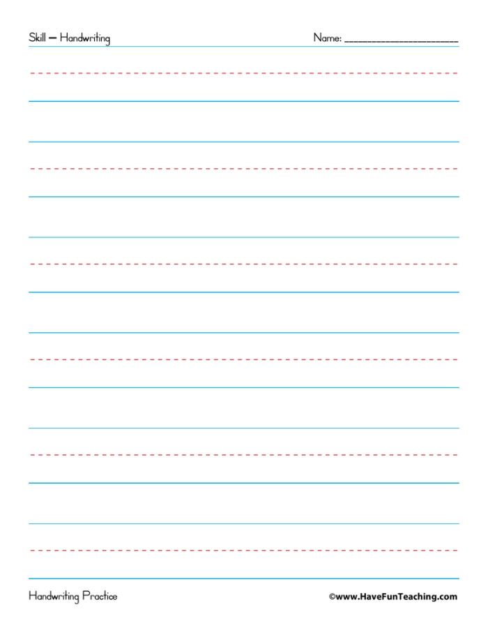 First grade subtraction practice worksheet featuring lined handwriting paper template 22