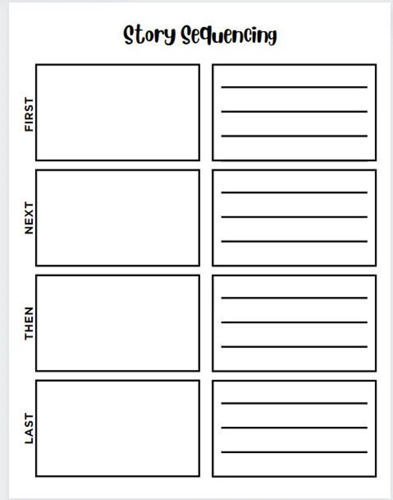 Picture sequencing worksheet for first graders focusing on subtraction concepts