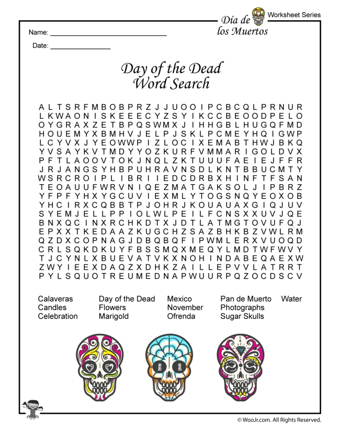 First grade student coloring a sugar skull printout for a Day of the Dead activity