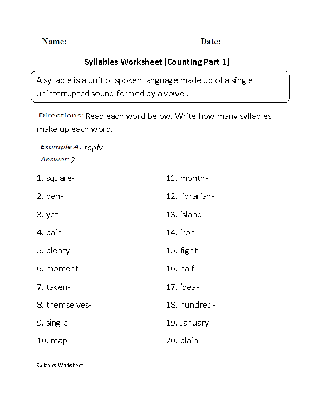 Clapping out syllables worksheet activity for early elementary phonics instruction First grade student clapping while counting syllables in words during a phonics lesson
