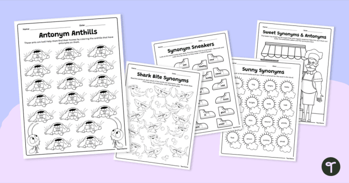 Practice Test: Synonyms and Antonyms worksheet for first grade vocabulary building Worksheet illustrating synonyms and antonyms for first graders to enhance vocabulary skills