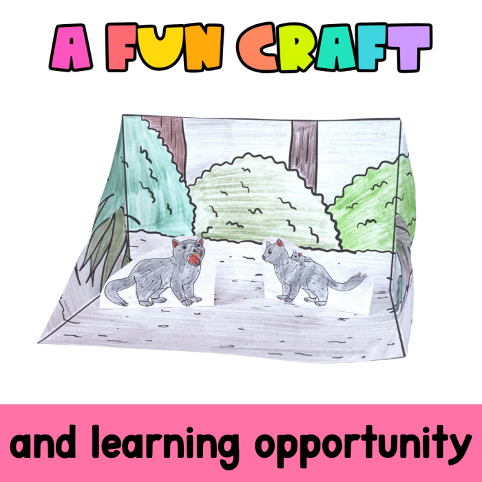 A first grade science worksheet featuring an illustration and facts about a real Tasmanian devil