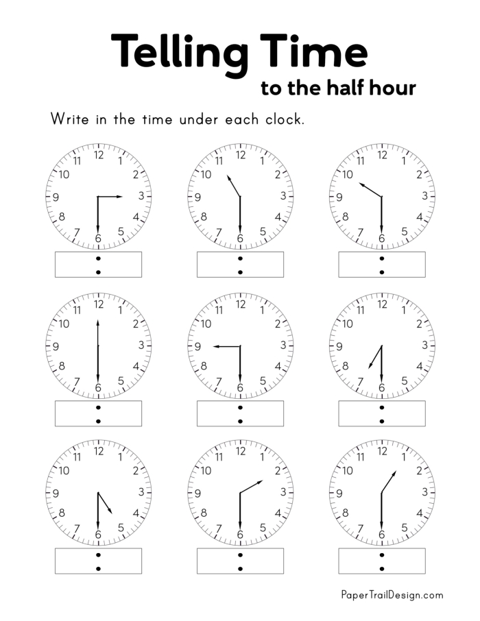 Find the Time Analog Clock Practice Worksheet for First Grade First grade student worksheet for practicing how to tell time on an analog clock