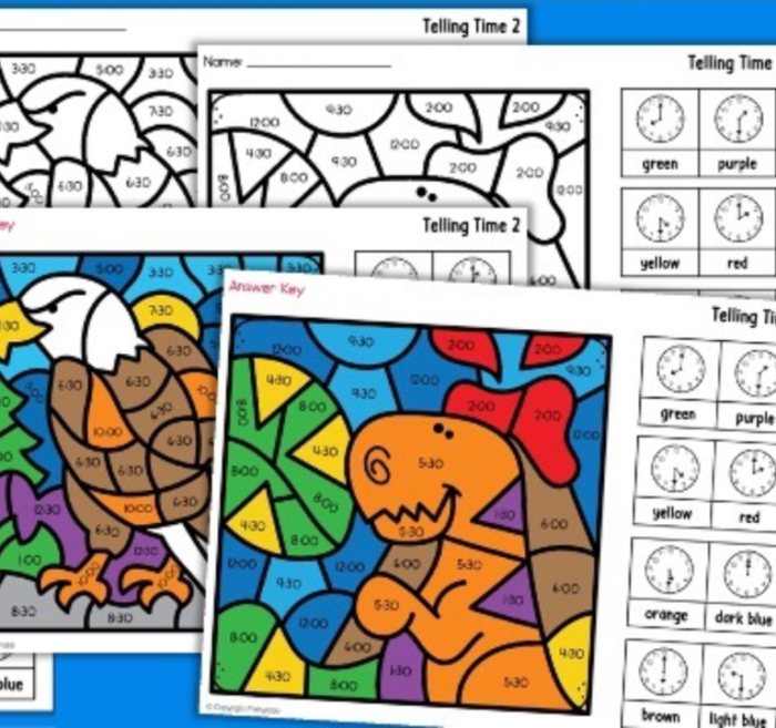 Half Hour Match-Up worksheet for practicing time skills in first grade