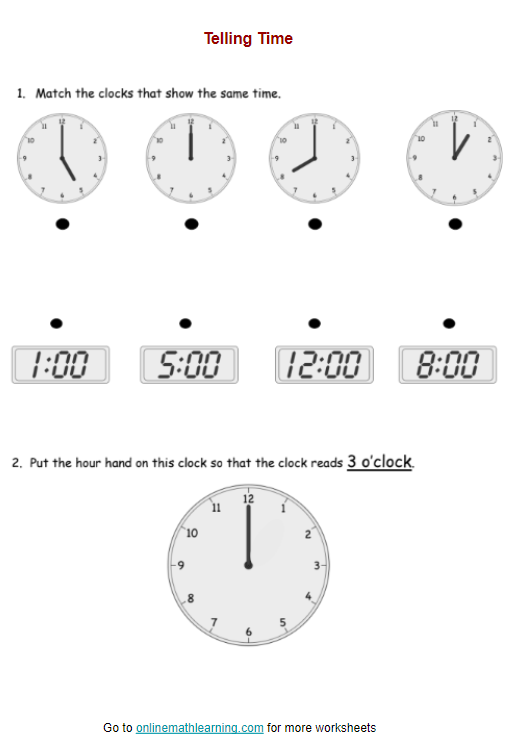 Writing worksheet for First Grade First grade students engaging with the Showtime! worksheet to practice telling time by converting digital to analog. Telling Time: Showtime! worksheet for first graders focusing on time-telling skills.