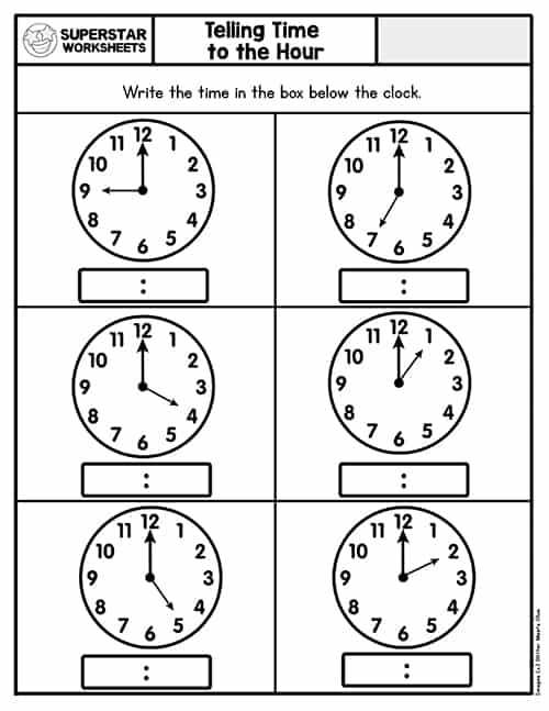 Showtime! worksheet for first graders to enhance their time-telling skills First grade students practicing telling time by converting digital clocks to analog on a worksheet