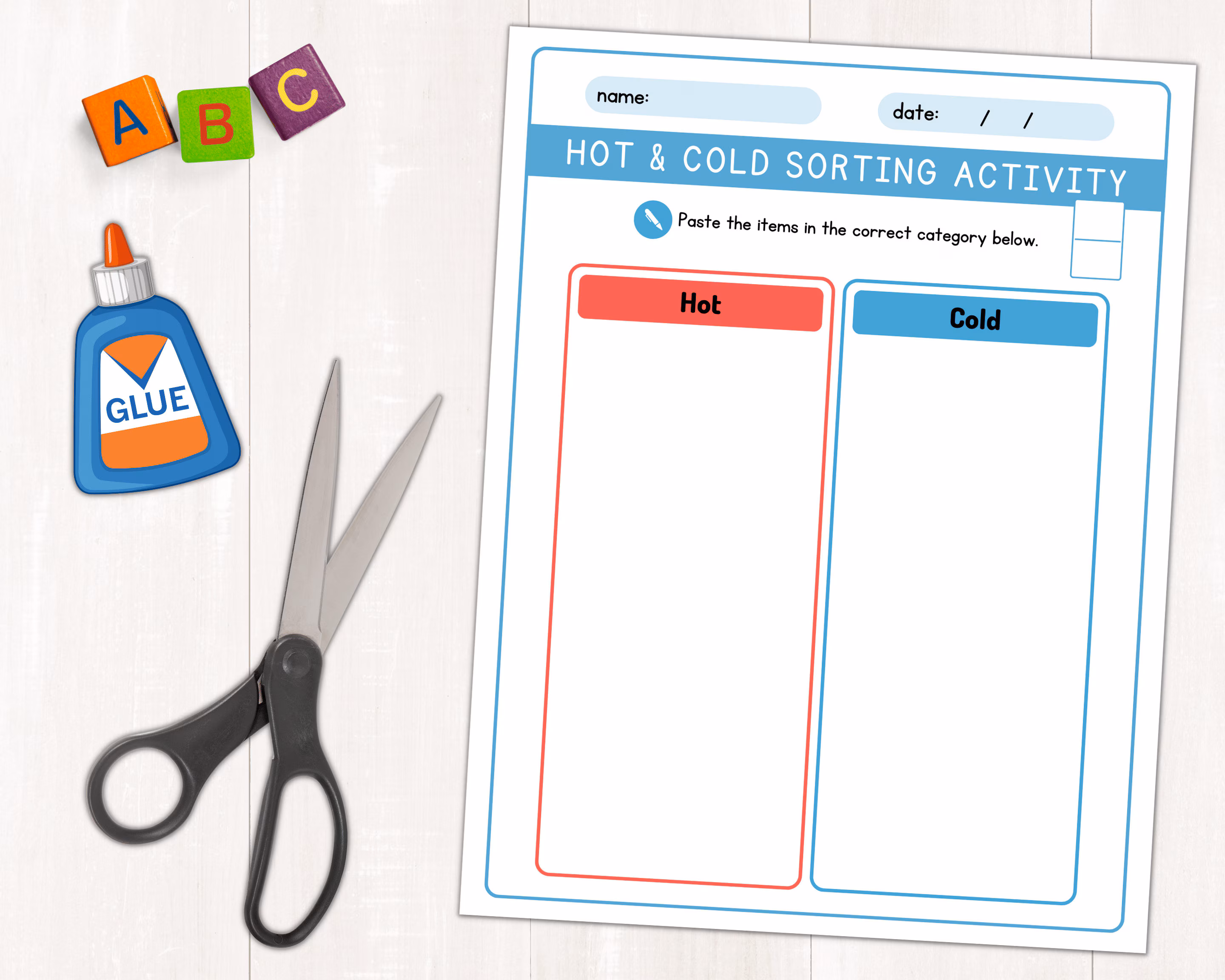 Temperature Hot or Cold Worksheet Activity 24 for Beginning Learners First grade students matching clothing items to hot and cold thermometer temperatures on a science worksheet