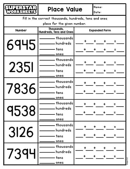 First grade math worksheet focusing on building number sense by counting tens and ones place value