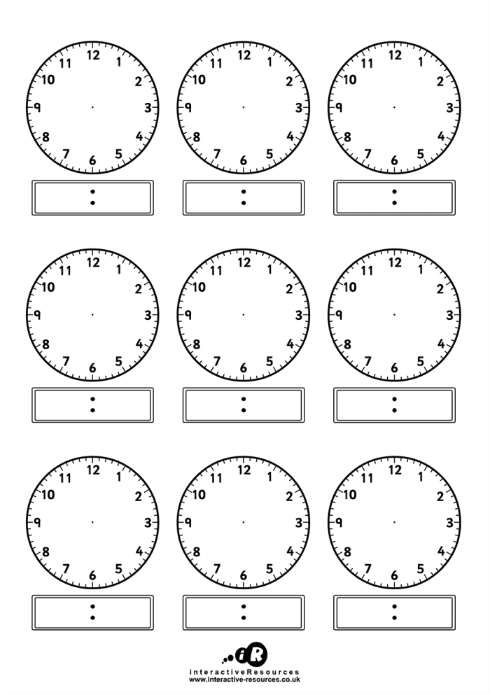 First grade student practicing how to read an analog clock on a time and money worksheet