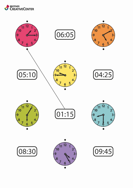Engaging activity for matching analog and digital clocks at the hour and half hour Colorful Clock Concentration Game worksheet for first graders focusing on time recognition