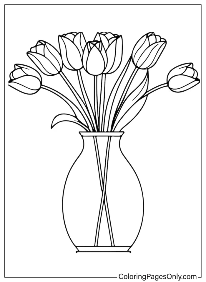Spring-themed tulip diagram coloring worksheet for engaging learning activities Coloring page featuring a detailed tulip diagram for first graders to enhance their grammar skills