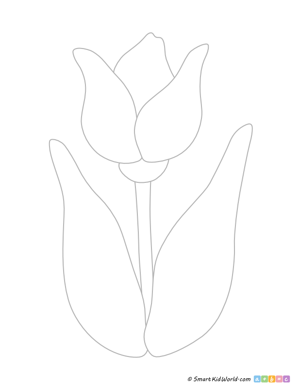 A fun worksheet for first-grade students to learn about flowers while coloring Coloring page featuring a tulip diagram for first graders to enjoy during springtime