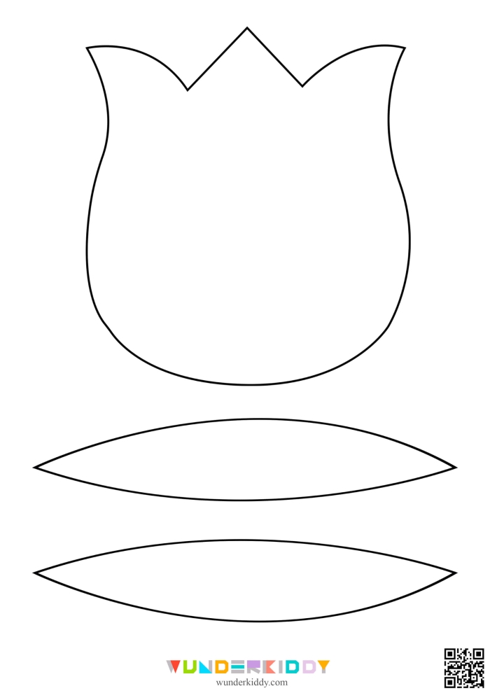 Tulip Diagram Coloring Page for Spring Activities in First Grade Coloring page worksheet featuring a tulip diagram for first graders learning about flowers