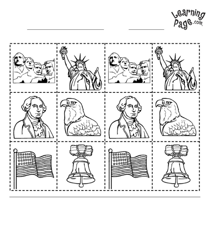 United States symbols worksheet designed for first graders to enhance phonics learning