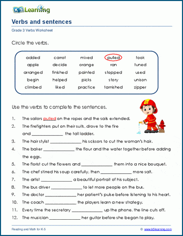Get into Grammar: Engaging Verb Fill-In Worksheet for First Grade Students A fun verb fill-in worksheet designed for first graders to practice grammar skills
