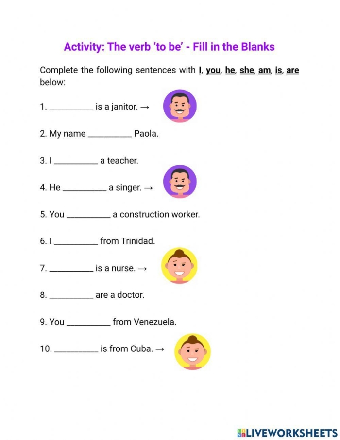 Get into Grammar: Verb Fill-In worksheet for first graders to enhance their verb skills First grade verb fill-in worksheet featuring engaging sentences for grammar practice