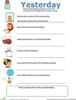 Engaging grammar practice for first graders with the Get into Grammar: Verb Fill-In worksheet First grade verb fill-in worksheet helping children identify correct verb forms