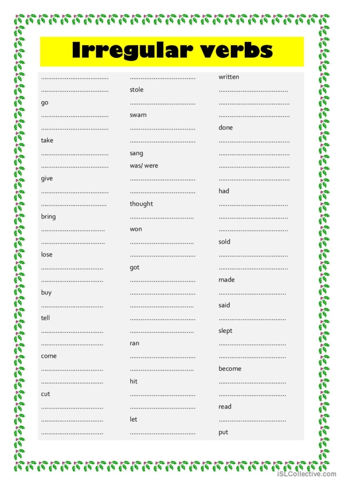 Algebra worksheet for First Grade Cute verb fill-in worksheet for first graders to practice grammar skills. Get into Grammar: Verb Fill-In worksheet for first grade learning.