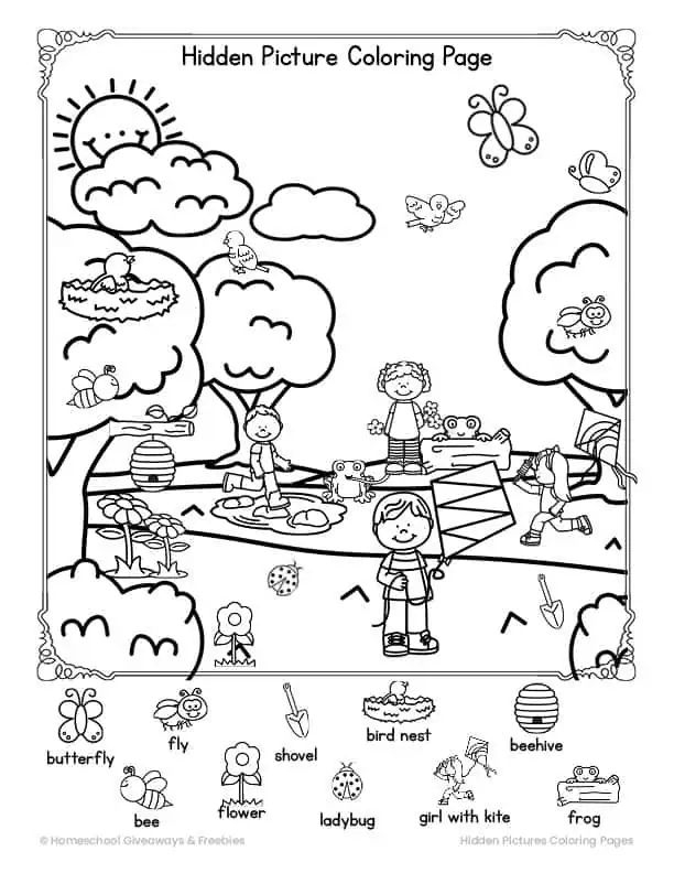 First grade worksheet featuring a hidden rabbit in a colorful back to school classroom scene