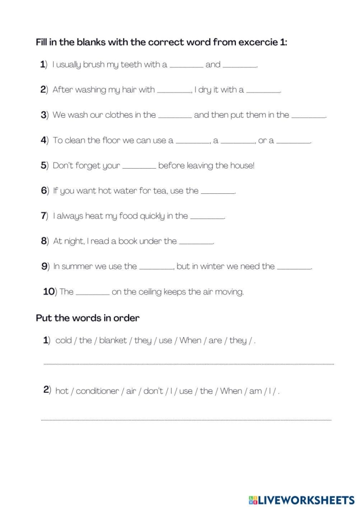 Vocabulary practice test worksheet for first graders focusing on spelling skills