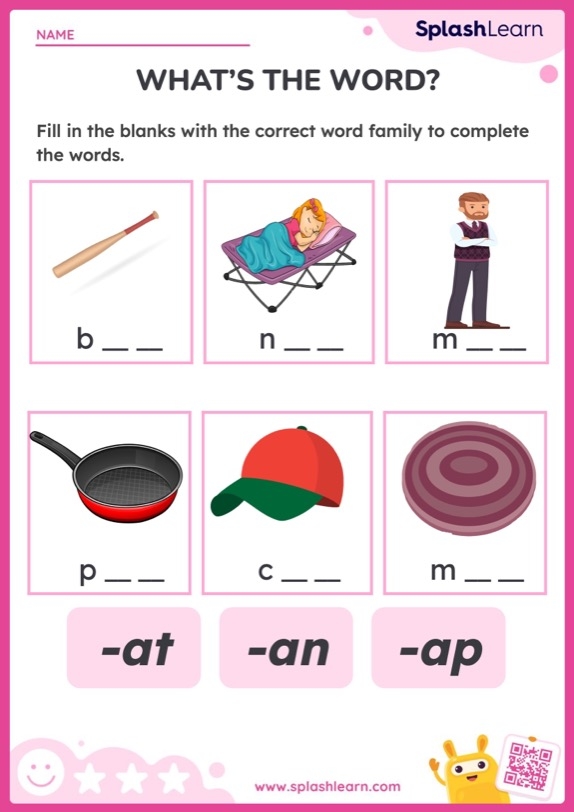 Colorful worksheet featuring the -ot word family to engage first graders in vocabulary learning
