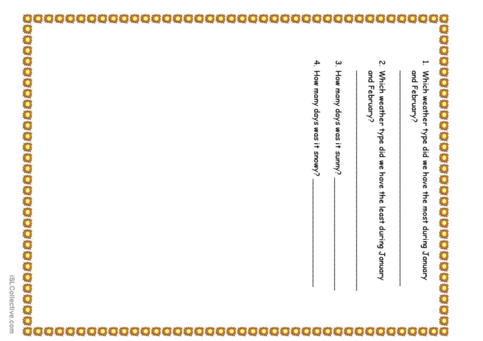 Reading worksheet for First Grade Weather Graph worksheet for First Grade