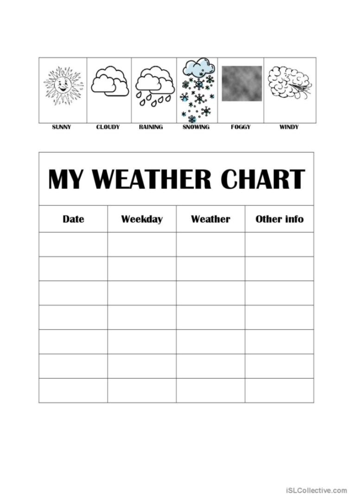 Weather Graph Worksheet Number 22 for First Grade Reading First grade weather graph worksheet for recording daily sky conditions