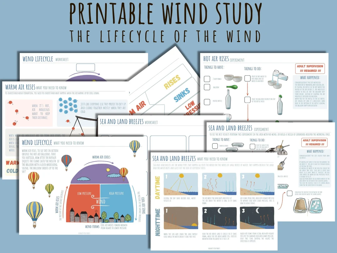 Introduction to wind worksheet for first graders focusing on numbers and counting. First grade earth science worksheet exploring the concept of wind and its effects.