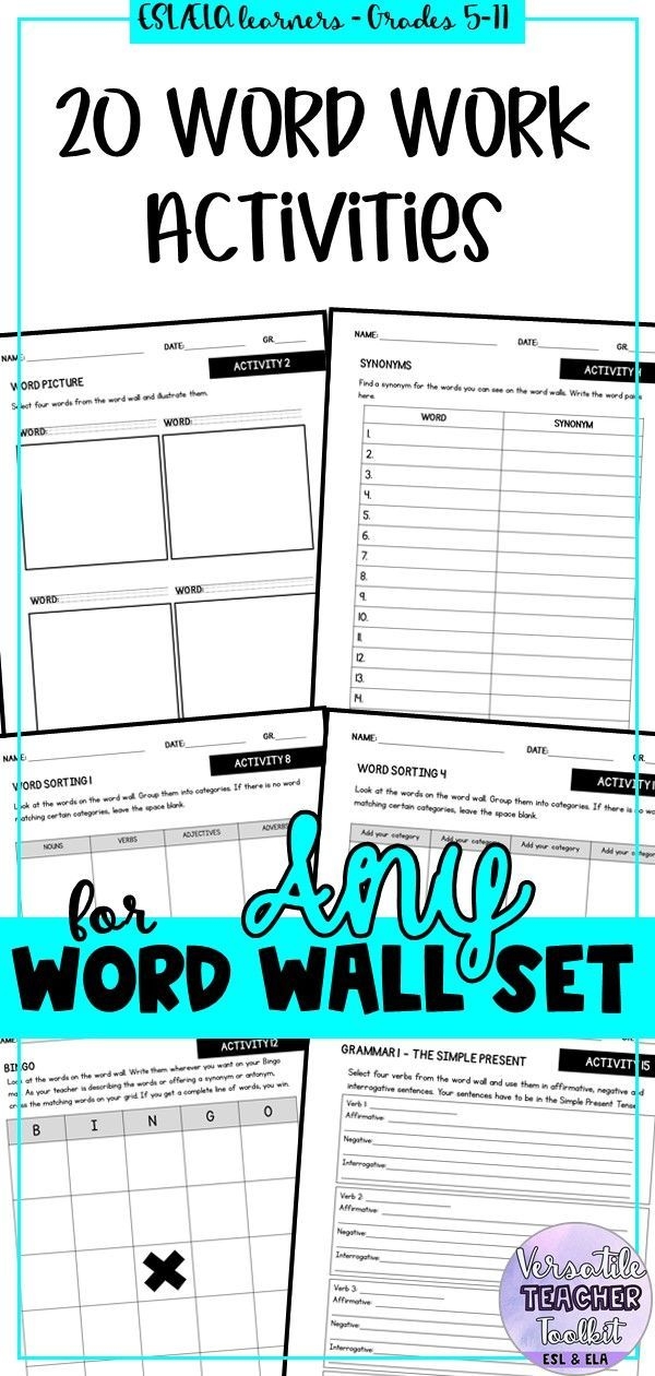 First grade students solving addition clues on a colorful classroom word wall worksheet