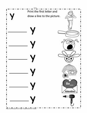 Educational resource for first grade on words ending with Y and their pronunciation Worksheet featuring words that end in Y for first graders learning different sounds