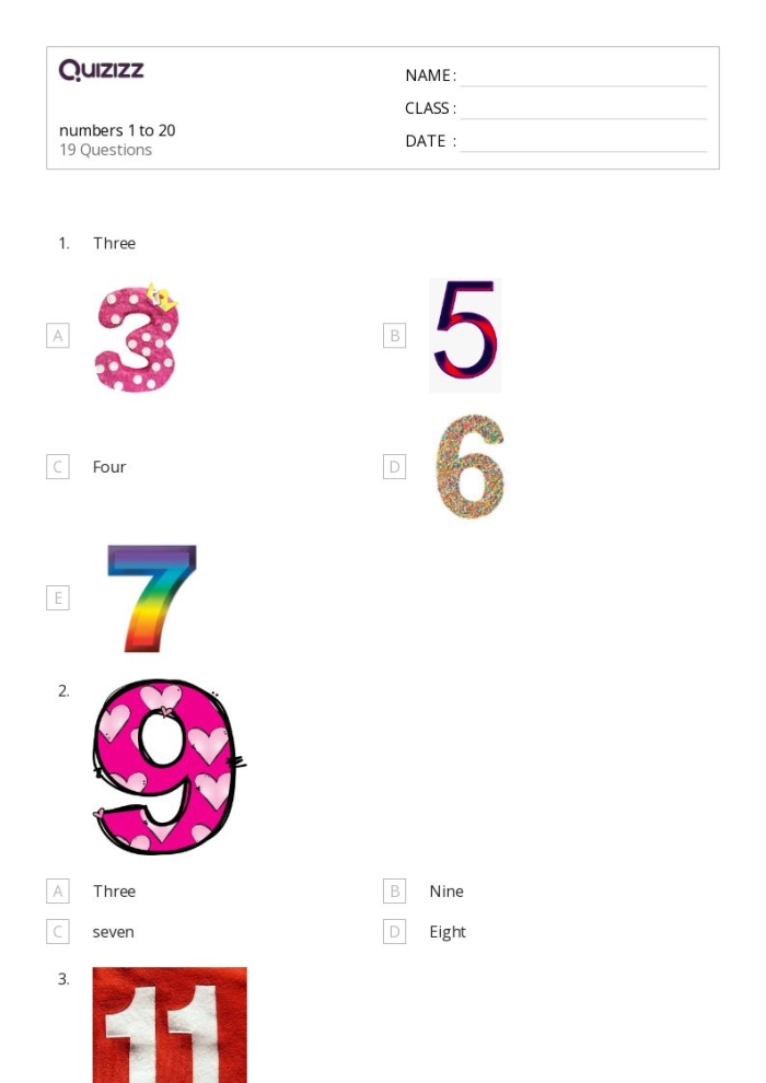 First grade math worksheet for practicing writing the numbers 11 through 20 by tracing