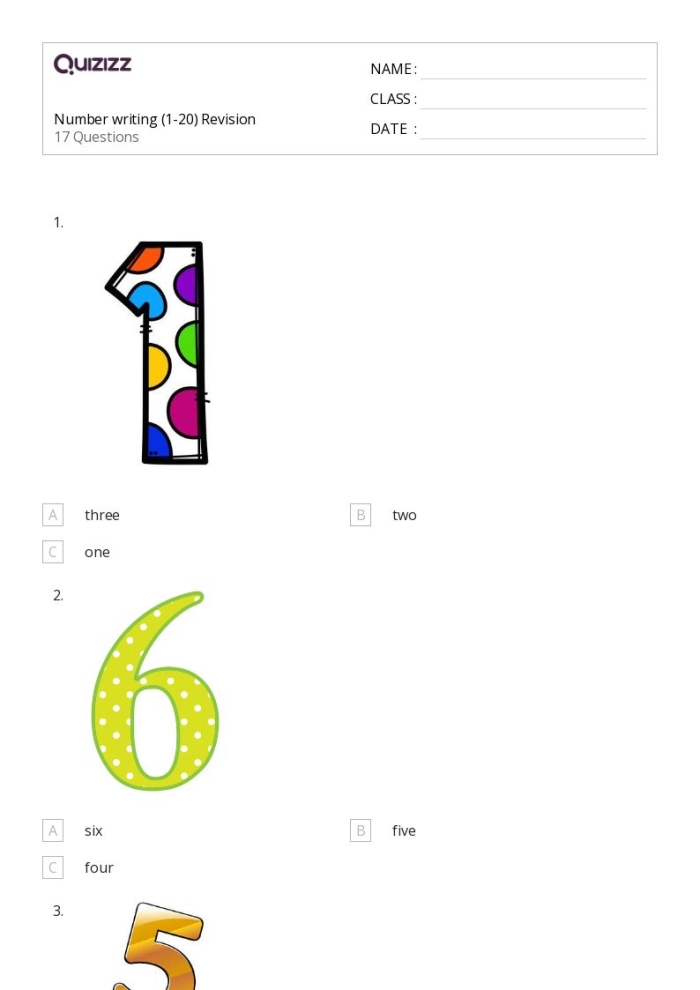 First grade student tracing and writing the numbers 11 through 20 on a math practice worksheet