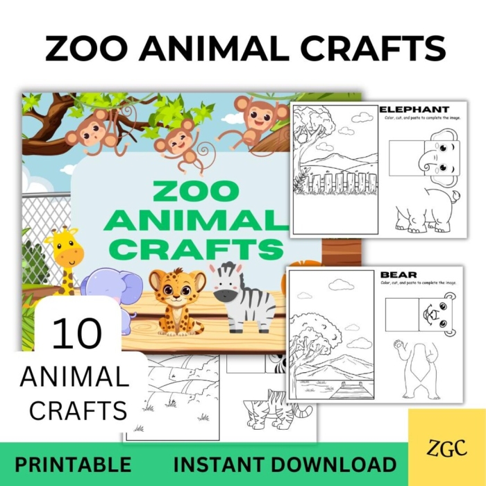 Worksheet image featuring a first grader exploring zoo animal locations