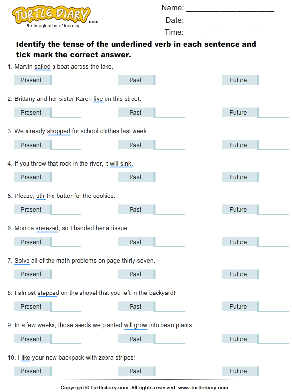 Identifying Verbs Worksheet for First Grade Students Number 17 First grade student completing a worksheet to practice identifying action verbs in sentences