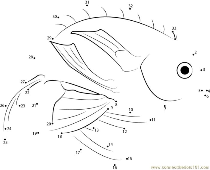 Ratios and Proportions worksheet for First Grade Fish Connect the Dots worksheet for first graders, encouraging counting from 1 to 33 to reveal a fish image. Engaging activity for practicing ratios and proportions through dot-to-dot fun.
