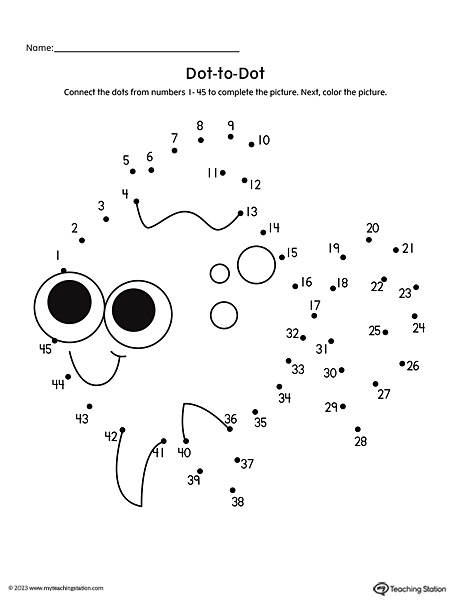 Ratios and Proportions worksheet for First Grade Colorful fish connect the dots worksheet for first graders practicing counting from 1 to 33. Fun activity to enhance understanding of ratios and proportions through dot-to-dot drawing.