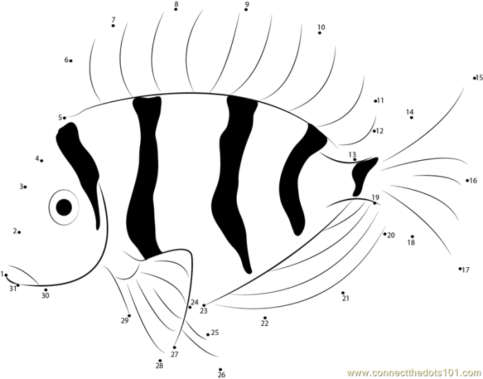 Ratios and Proportions worksheet for First Grade Fish Connect the Dots worksheet for first graders, counting from 1 to 33 to reveal a fish image. Engaging educational activity to practice ratios and proportions while having fun.