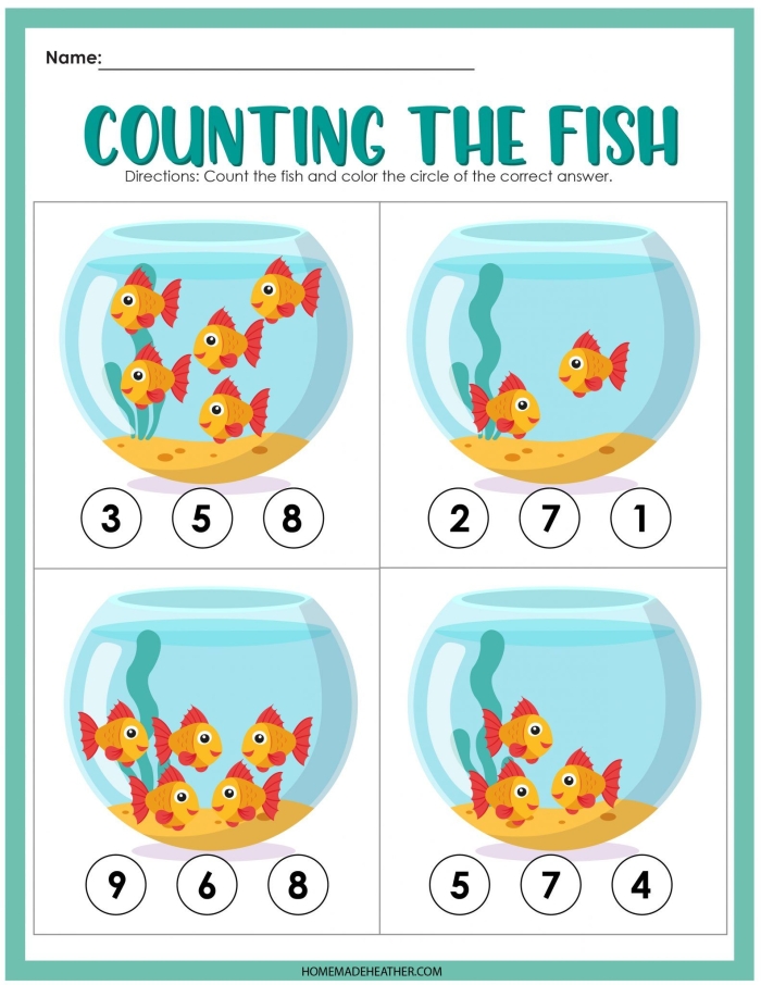 Fish Frenzy Line Tracing Practice for Early Learners Number 18 Pre-K students trace curved wave lines from left to right to guide colorful fish through the water in this alphabet worksheet activity
