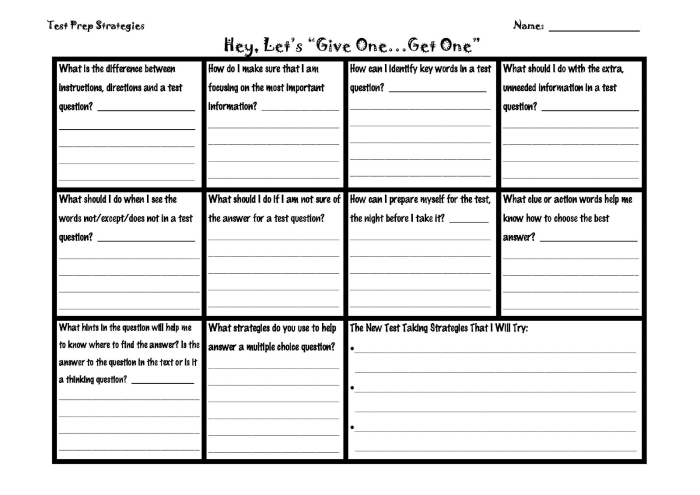 Helpful strategies for staying calm during quizzes and exams Five Tips for Calmer Test-Taking worksheet for kindergarten students