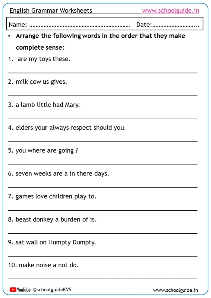 Worksheet image for Fix the Sentences: Bicycle Ride activity Children correcting sentences on a bicycle ride worksheet for first graders