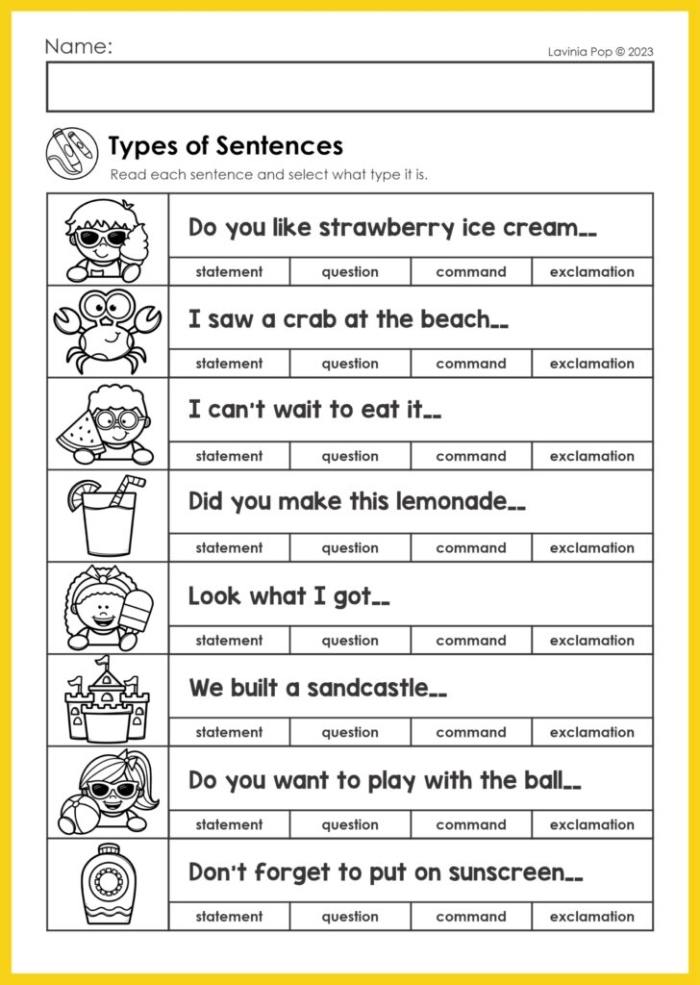 Grammar and Mechanics worksheet for Kindergarten Kids practice correcting sentences on the Dog Days worksheet for grammar skills. Fix the Sentences: Dog Days worksheet for kindergarten learners.