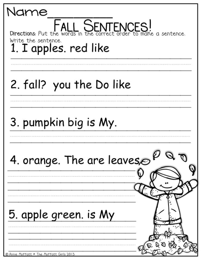 Data and Graphing worksheet for Fourth Grade Worksheet featuring "Fix the Sentences: Adjective Order" for fourth graders. Engaging resource to teach correct adjective placement in sentences.