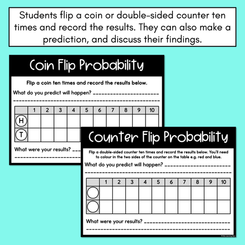 Flip a Coin: Engaging Seventh Graders in Probability Learning A seventh-grade student practicing probability with a coin on a worksheet